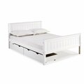 Kd Cama De Bebe Harmony Full Size Wood Platform Bed with Storage Drawers White KD3239685